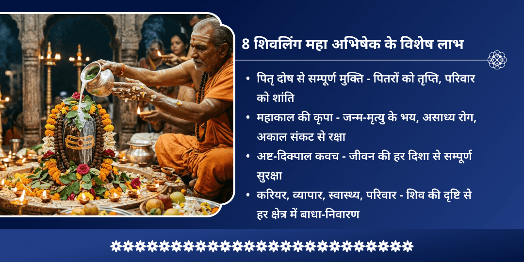 अंतिम सावन सोमवार 8 शिवलिंग महा अभिषेक