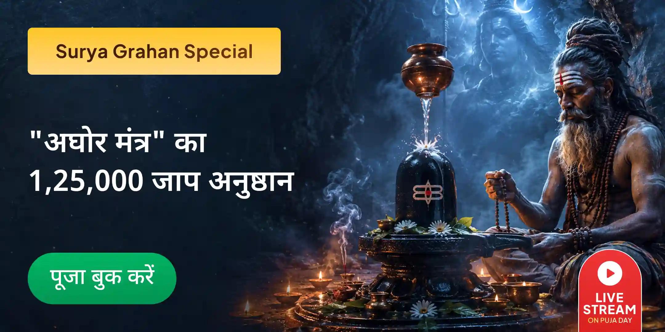 सावन ग्रहण अमावस्या पर भगवान शिव के सबसे गुप्त और प्रभावशाली "अघोर मंत्र" का 1,25,000 जाप अनुष्ठान