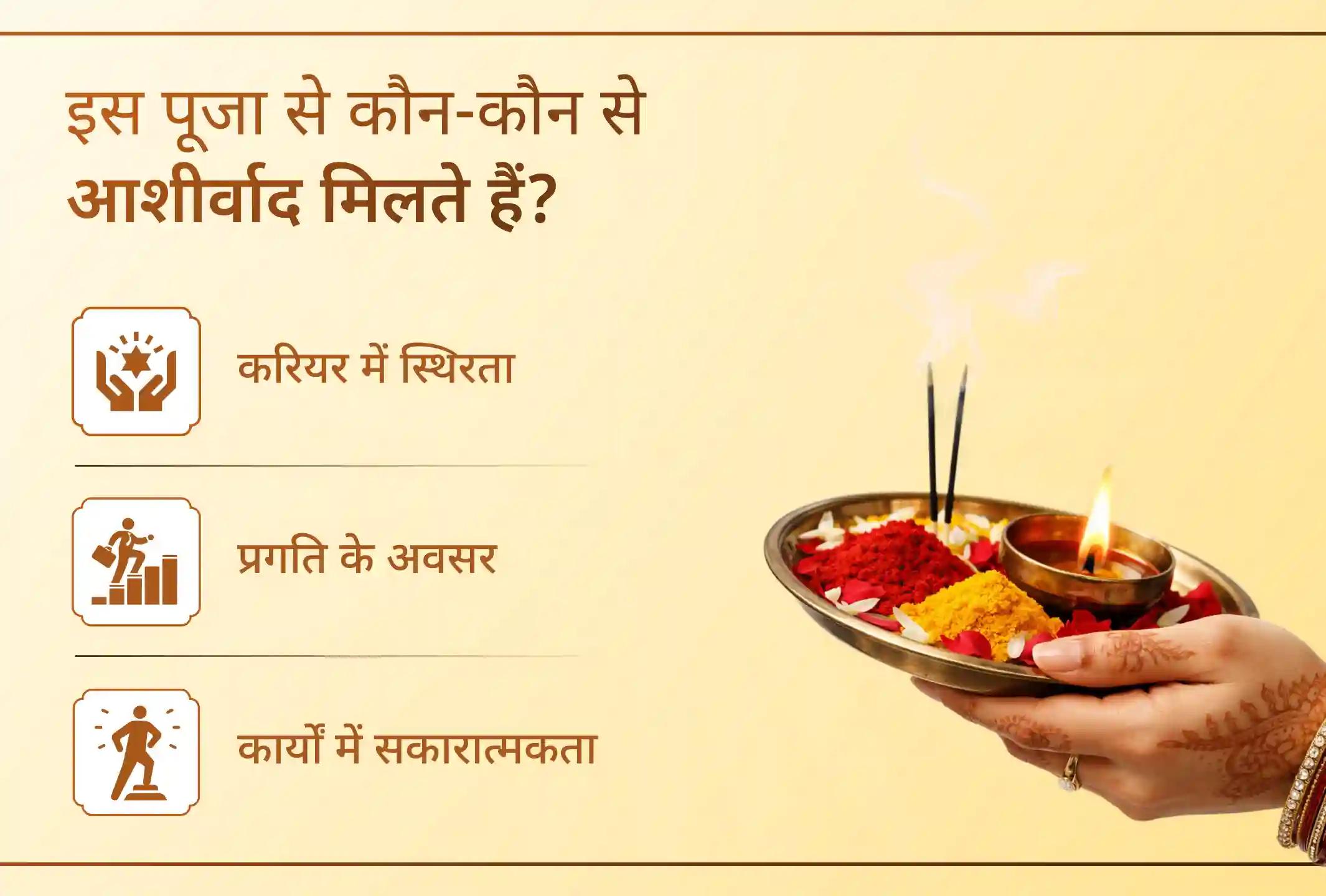 इस विशेष अनुष्ठान में भाग लेकर करियर में आ रही रुकावटों को दूर कर आत्मविश्वास और मनचाही सफलता का आशीर्वाद पाएं। 