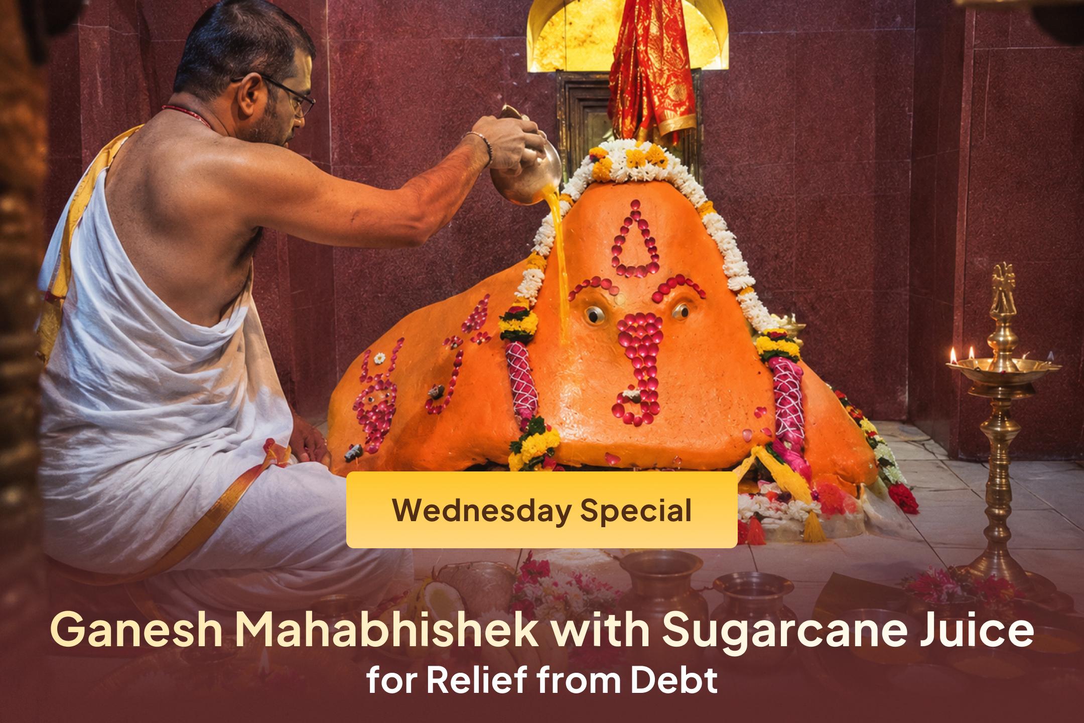 Looking for relief from debt and greater financial stability in life? This Wednesday, seek Lord Ganesha’s blessings by participating in the sacred Ganesh Maha Abhishek.