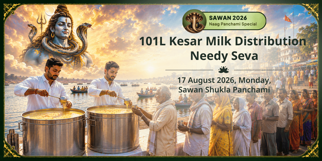 Sawan Somwar-Nag Panchami 101L Kesar Milk Distribution Needy Seva