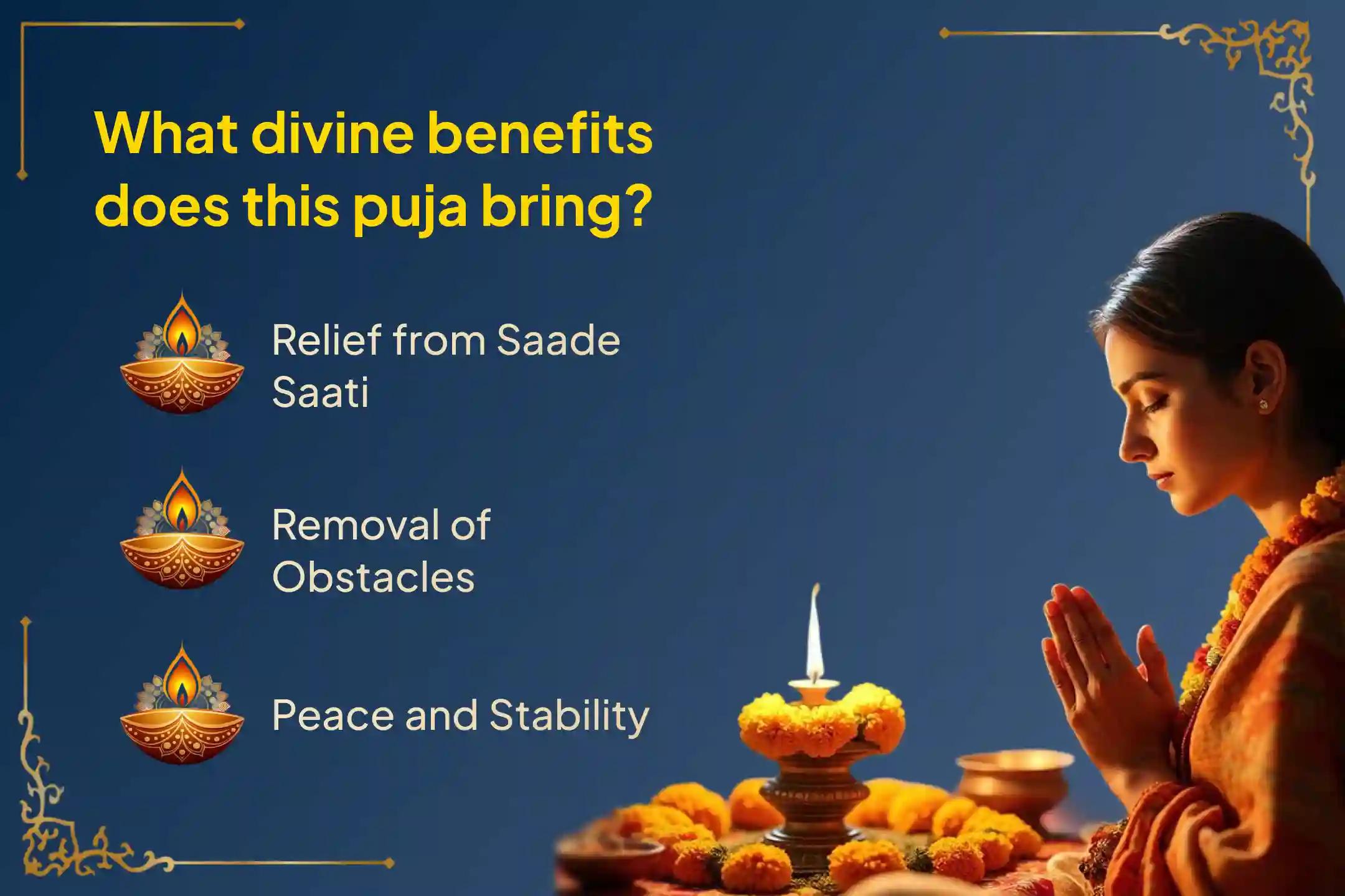 Participate in the Aries (Mesha) Shravana Saturday Special Shani Saade Saati Shanti Puja for Aries to seek relief from anxiety, money issues, and family issues, which Shani Saade Saati causes