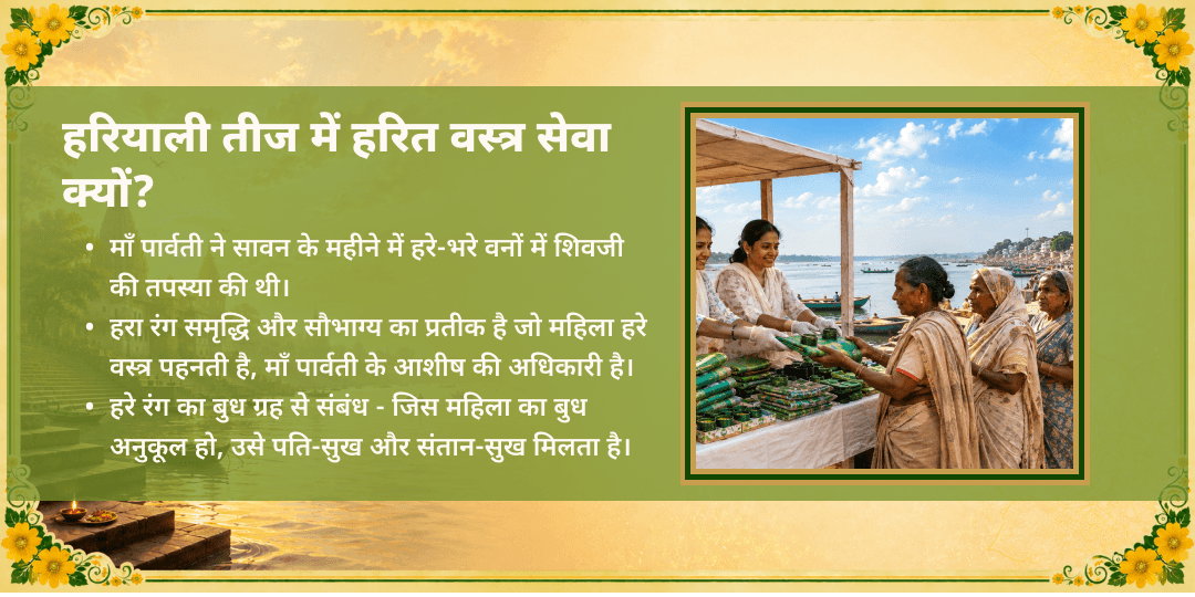 हरियाली तीज ज़रूरत महिला हरित वस्त्र वितरण सेवा  