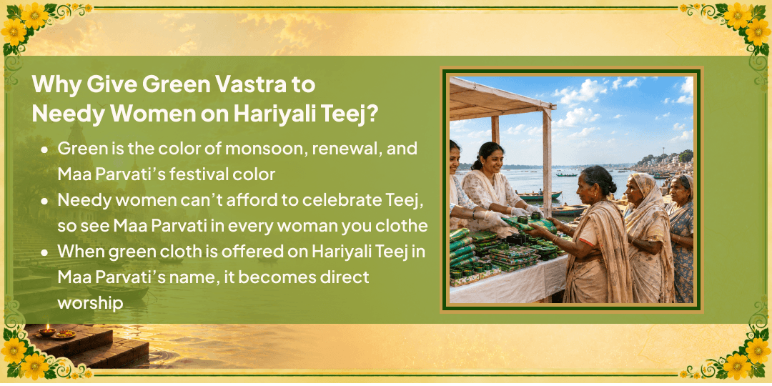Hariyali Teej Green Vastra Distribution Seva for Needy Women 