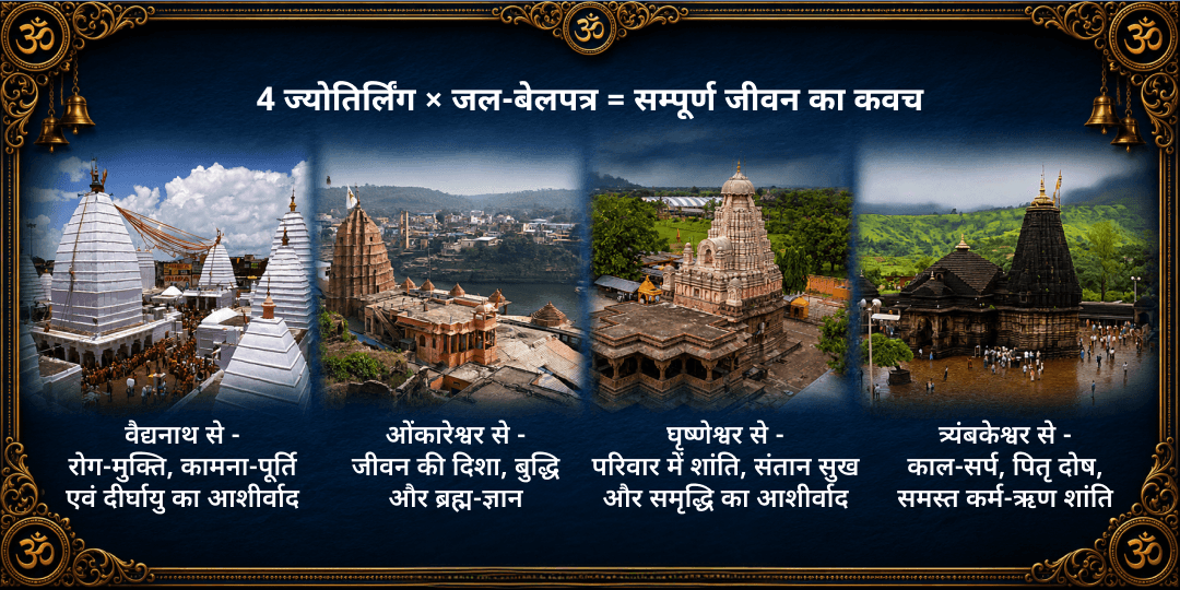 अंतिम सावन सोमवार 4 ज्योतिर्लिंग जल-बेलपत्र अभिषेक