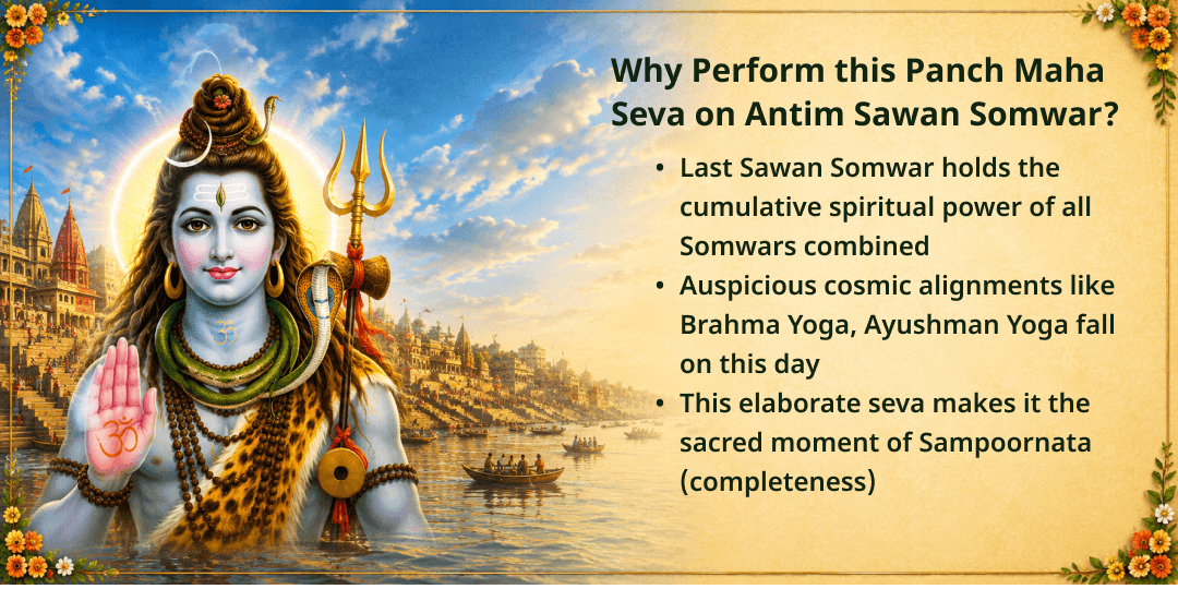 Antim Sawan Somwar Kashi Punya Sampoornata Panch Maha Seva