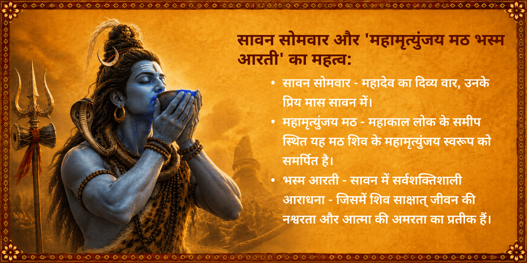 सावन सोमवार महाकाल नगरी महामृत्युंजय मठ महाकाल लोक भस्म आरती 