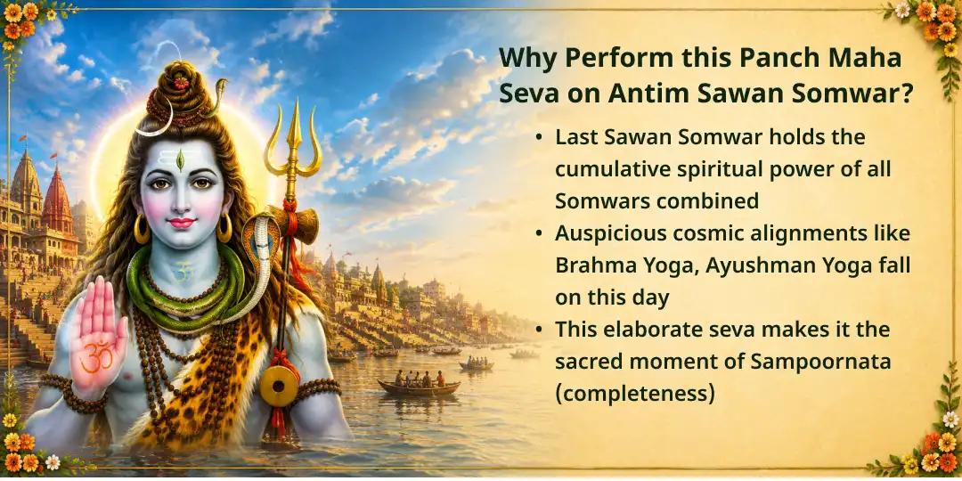 Antim Sawan Somwar Kashi Punya Sampoornata Panch Maha Seva