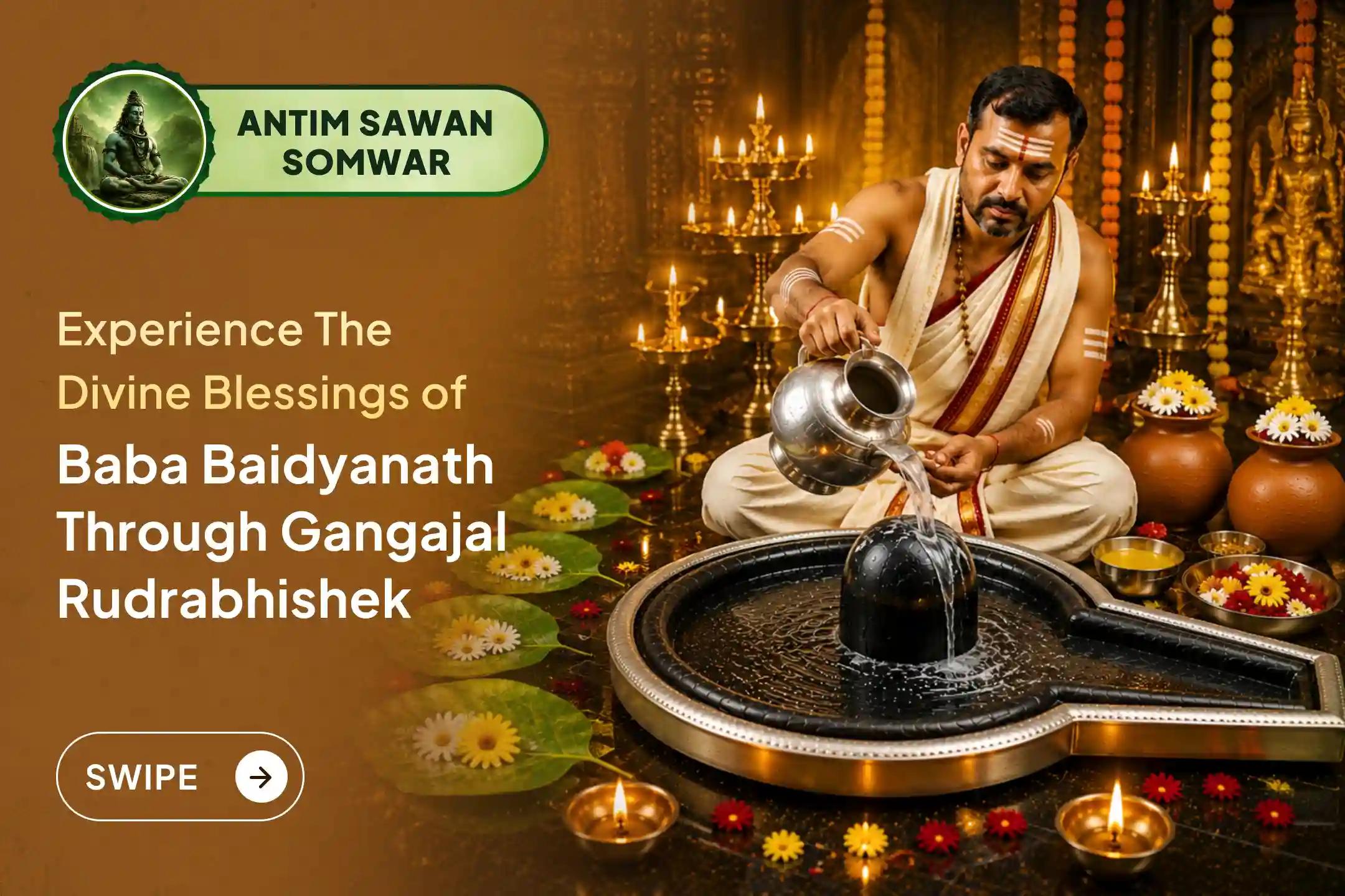 A rare opportunity to offer your prayers at the feet of Baba Baidyanath on the last Monday of Sawan.