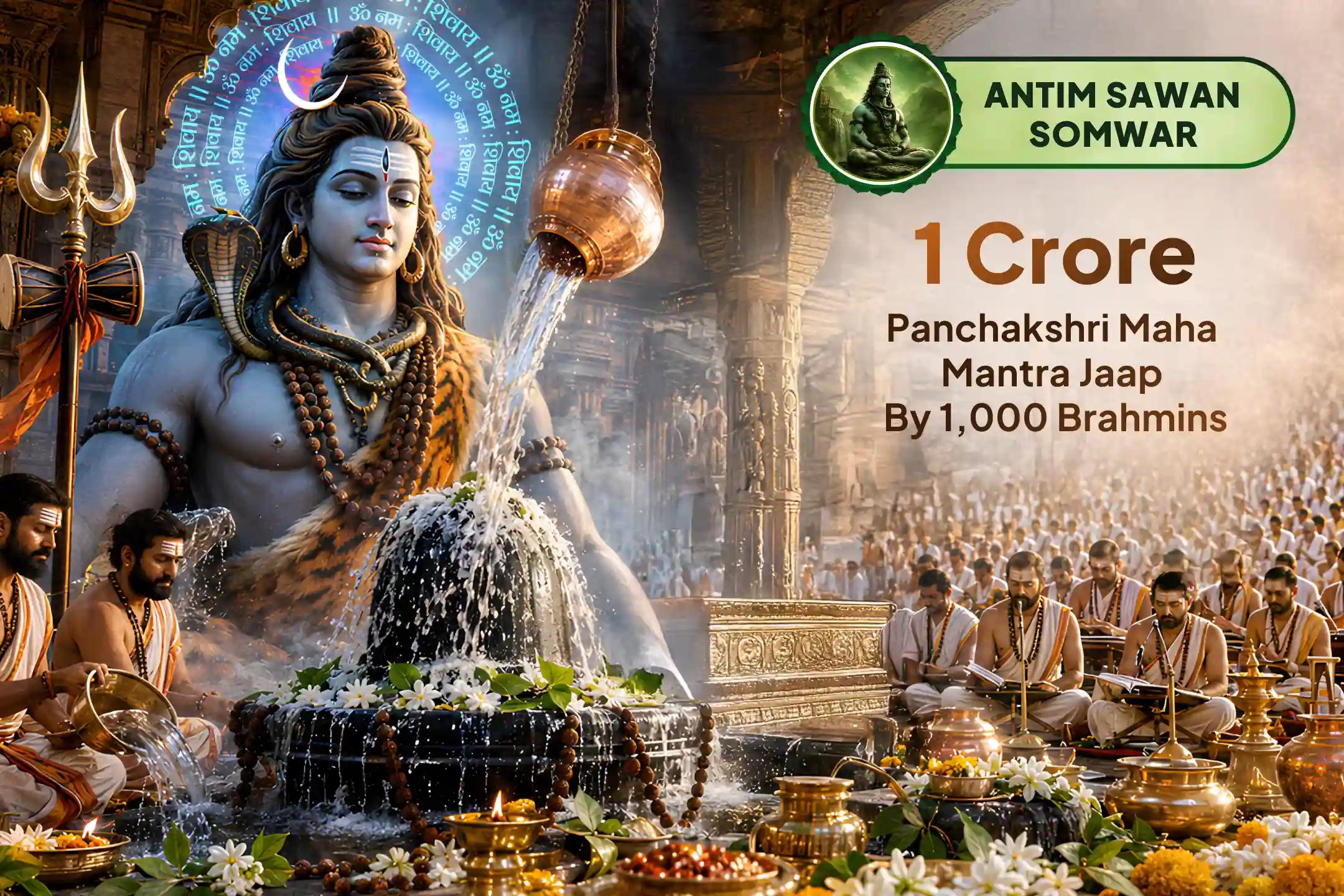1 Crore Mantras, 1000 Brahmins, Infinite Blessings - Antim Sawan Somvar Awaits You!