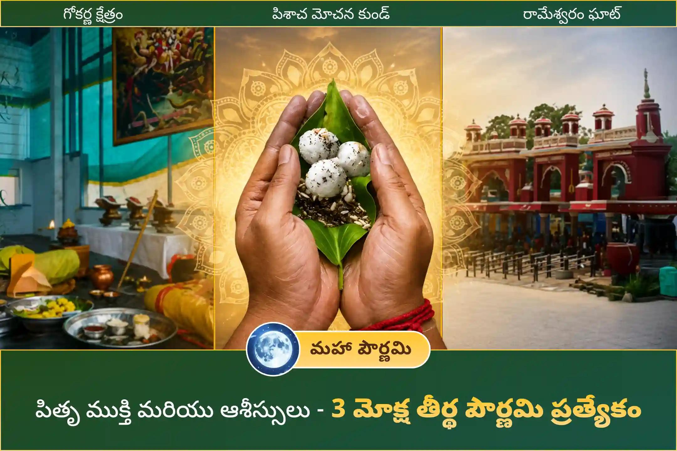 గోకర్ణ - కాశీ - రామేశ్వరం ఘాట్ వద్ద గ్రహణ పౌర్ణమి రోజున పితృ శాంతి పూజ మరియు హోమంలో పాల్గొని పితృ శాప విమోచనం పొందండి మరియు మరణించిన ఆత్మలకు శాంతి చేకూరేలా చేయండి.