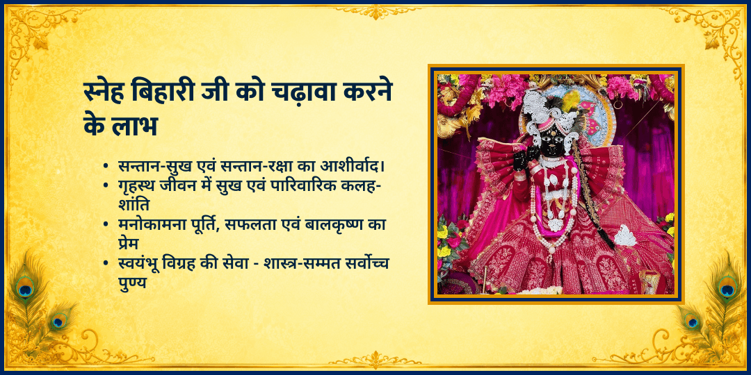 श्री कृष्ण जन्माष्टमी श्री राधा स्नेह बिहारी जी मंदिर चढ़ावा