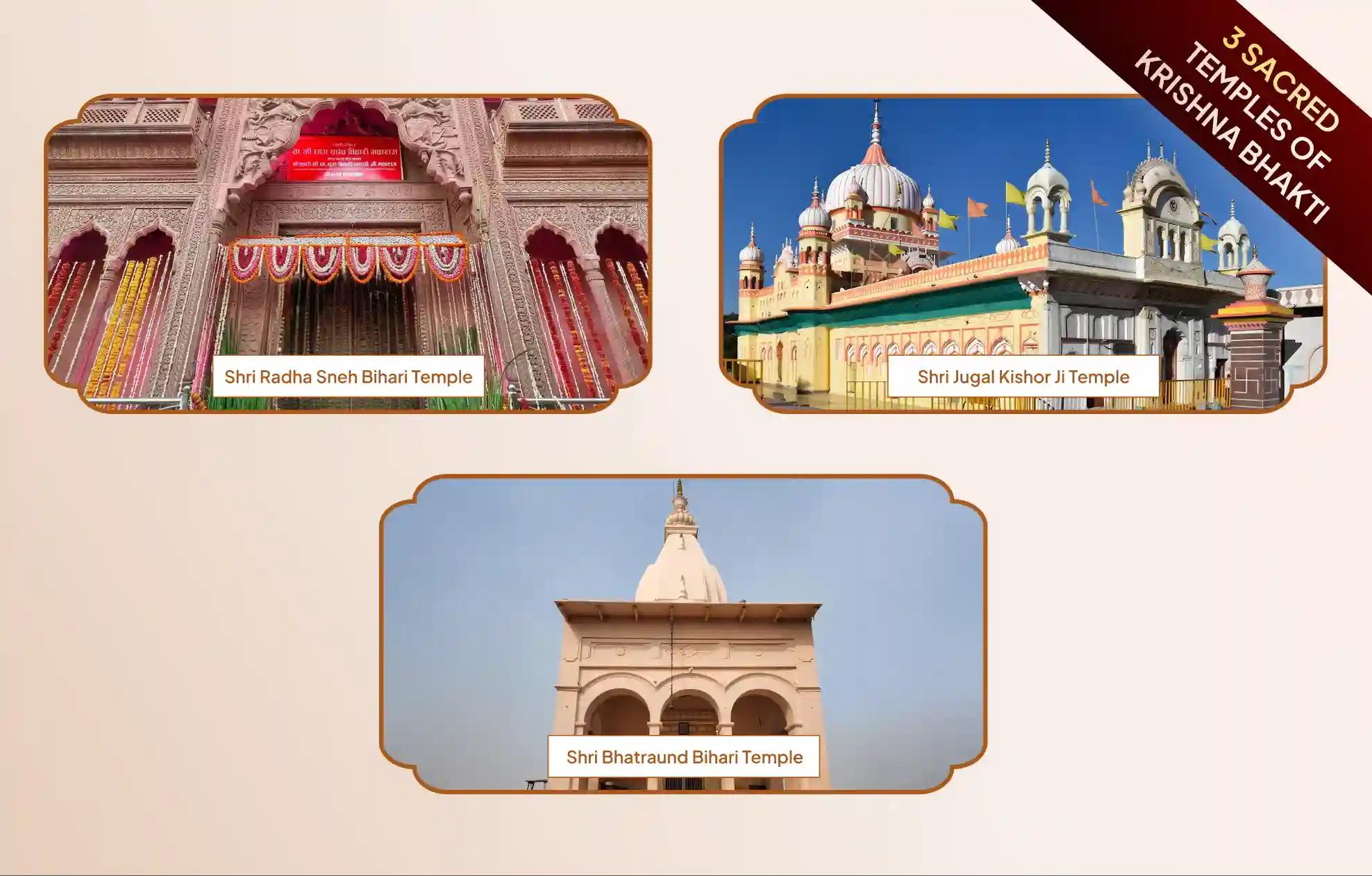 Shri Radha Sneh Bihari Temple, Shri Bhatraund Bihari Temple, Shri Jugal Kishor Ji Temple,Mathura, Vrindavan, Uttar Pradesh, Panna, Madhya Pradesh