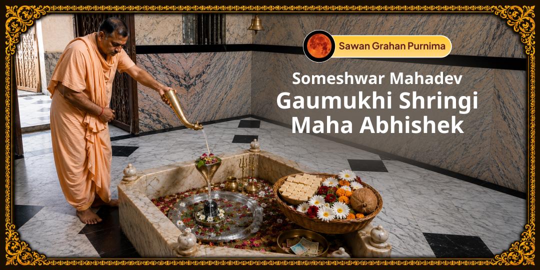 On the last day of Sawan, perform abhishek with Complete Manokamna Siddhi Gaumukhi Shringi at Someshwar Mahadev!