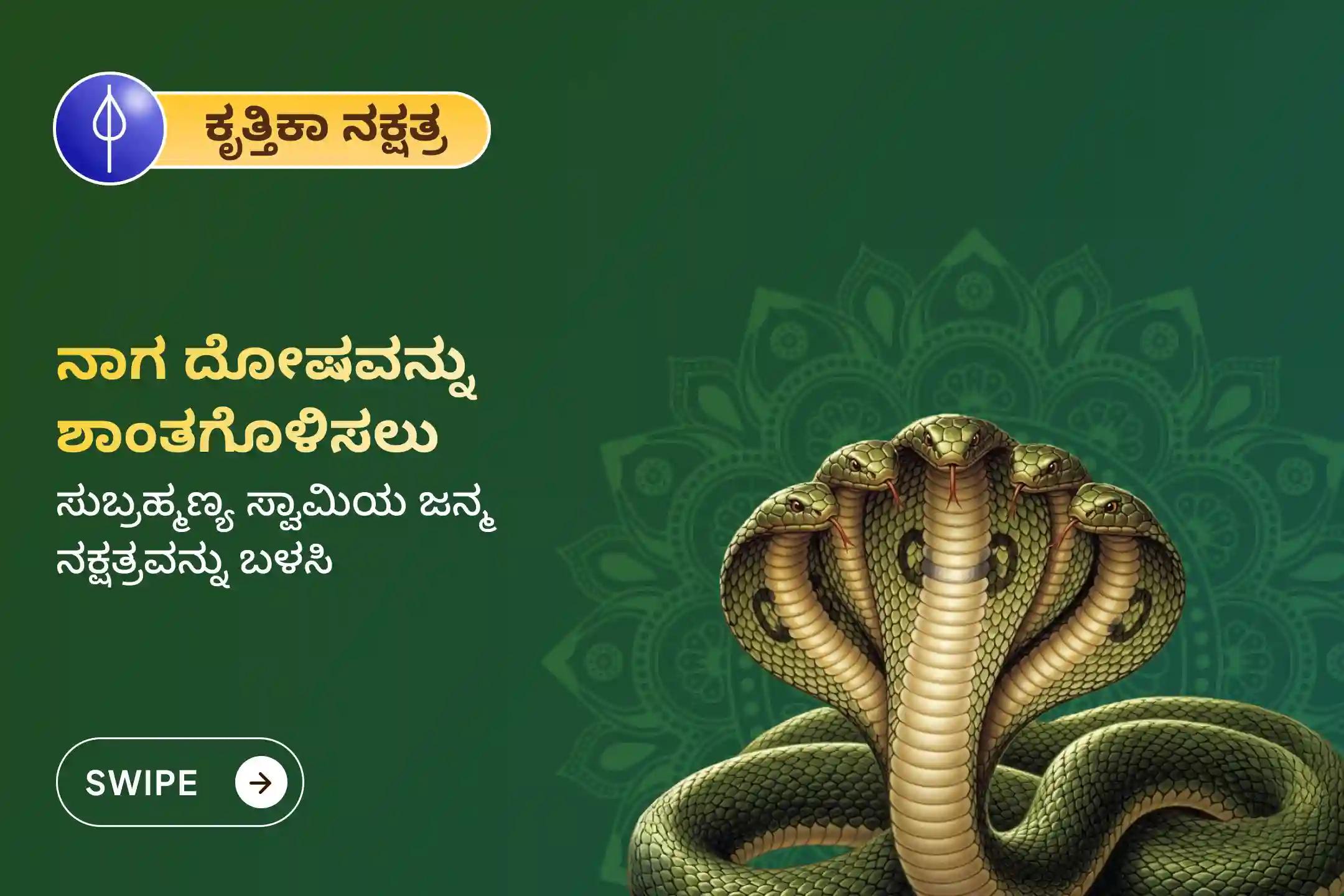 ಸರ್ಪ (ನಾಗ) ದೋಷದ ದುಷ್ಪರಿಣಾಮಗಳನ್ನು ತೆಗೆದುಹಾಕಲು ಮತ್ತು ಕರ್ಮದ ಪಾಪಗಳನ್ನು ಶುದ್ಧೀಕರಿಸಲು ಕೃತ್ತಿಕಾ ನಕ್ಷತ್ರ ಸುಬ್ರಹ್ಮಣ್ಯ ವಿಶೇಷ ಆಶ್ಲೇಷ ಬಲಿ ಪೂಜೆಯಲ್ಲಿ ಭಾಗವಹಿಸಿ