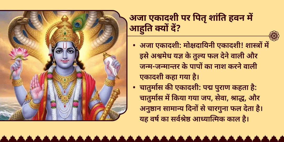 अजा एकादशी पितृ शांति आहुति एवं पंडा सेवा