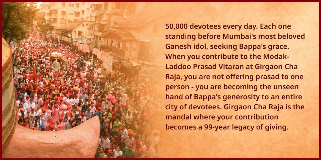 Ganesh Janmotsav Girgaon Cha Raja Mumbai Modak Prasad Distribution Seva