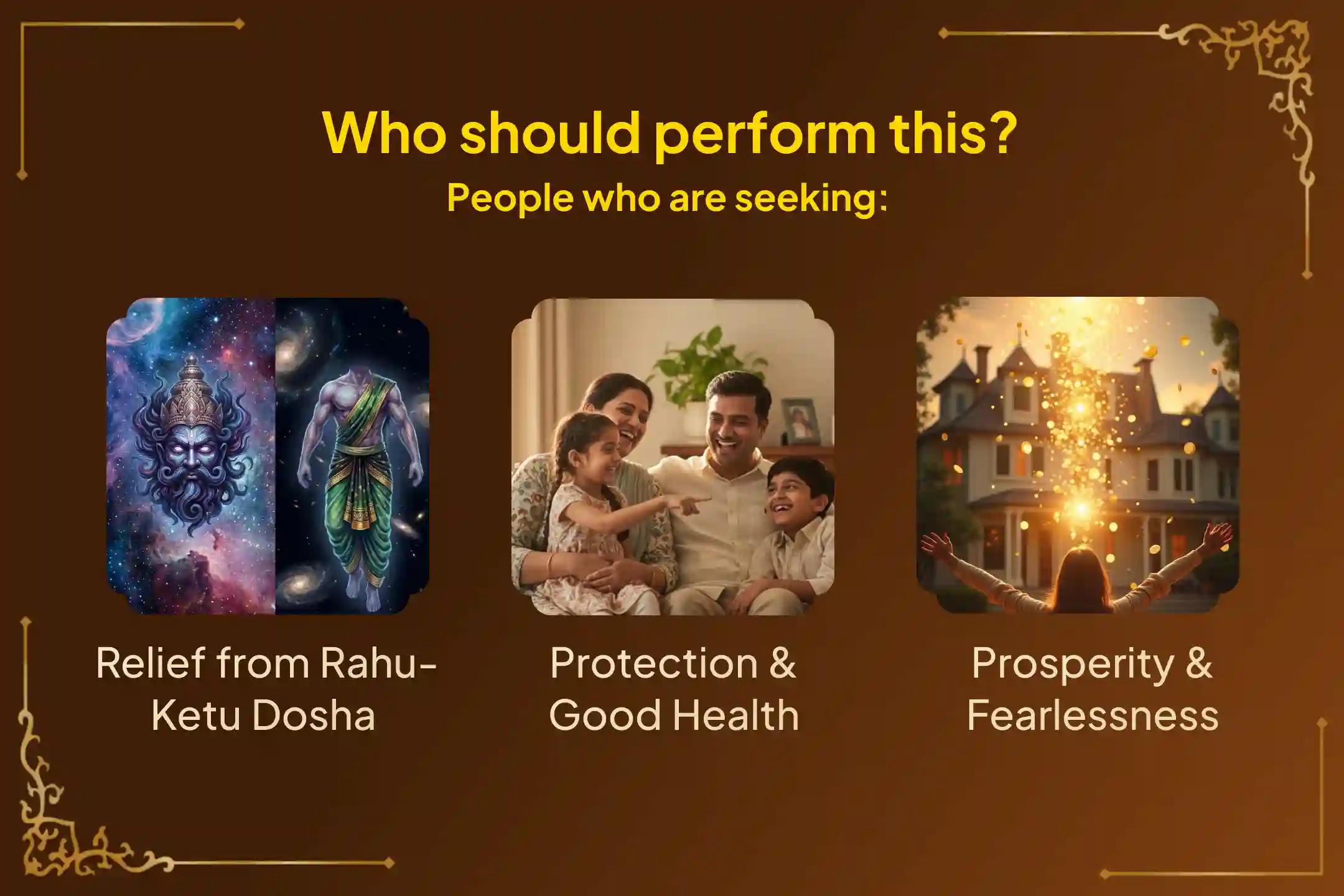 Participate in the 'Sri Ugra Narasimha Swati Nakshatra Homa' on Swati Nakshatra to pacify Rahu-Ketu Dosha, remove planetary afflictions, and seek divine protection and good health for your family.