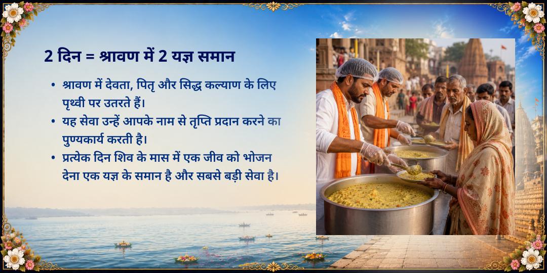 श्रावण माह 2 दिवसीय शिव नगरी काशी 101KG खिचड़ी सेवा संकल्प