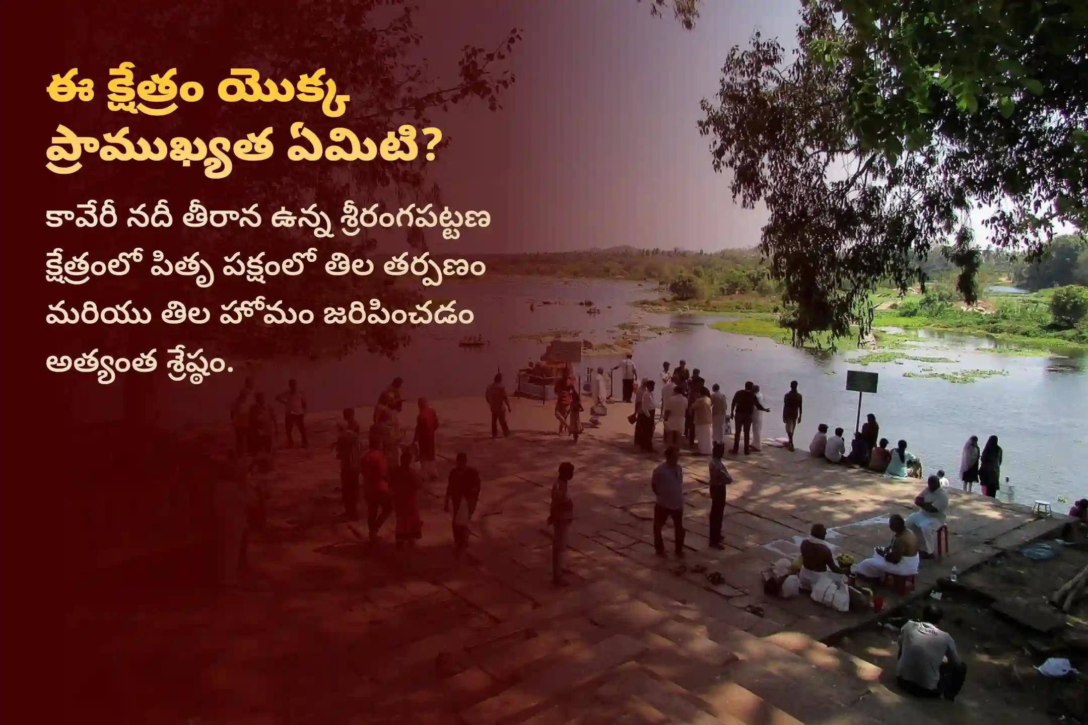 పితృపక్షం మొదటి రోజైన శ్రాద్ధ పౌర్ణమి నాడు 'శ్రీరంగపట్టణ పితృ తిల తర్పణం మరియు తిల హోమం' లో పాల్గొనండి. పితృదేవతల ఆత్మలకు శాశ్వత ప్రశాంతతను ప్రసాదించండి, పితృదోషాలను శాంతింపజేయండి మరియు దీర్ఘకాలిక కుటుంబ కలహాలను నివారించుకోండి.