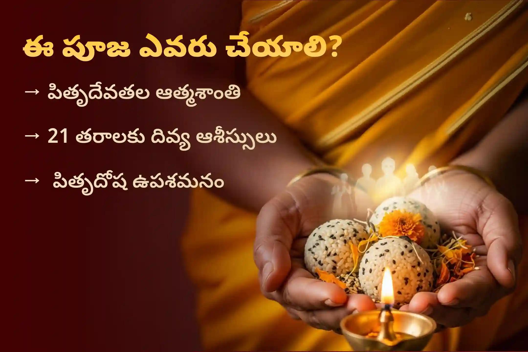పితృపక్షం మొదటి రోజున 'గయ పిండదానం మరియు సర్వ పితృ శాంతి పూజ' లో పాల్గొనండి. మరణించిన పితృదేవతలకు మోక్షాన్ని ప్రసాదించండి మరియు 21 తరాల కొరకు దివ్య ఆశీస్సులను ఆహ్వానించండి.