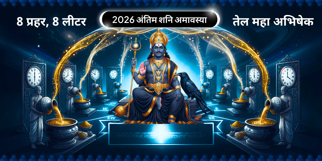 2026 का अंतिम शनि अमावस्या महायोग! शनिवार-अमावस्या दुर्लभ महायोग पर श्री नवग्रह मंदिर, उज्जैन में अष्टयाम (8 प्रहर 8 लीटर) तेल महा अभिषेक