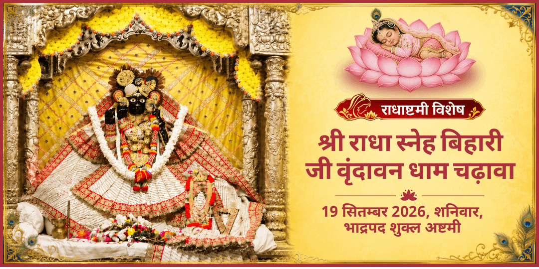 राधाष्टमी विशेष श्री राधा स्नेह बिहारी जी मंदिर चढ़ावा