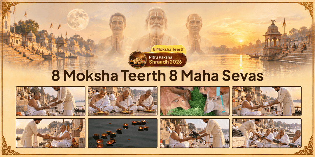 8 Maha Sevas at 8 Moksha Teerths - On Shraddh Purnima, Send Your Ancestor Everything They Need for the Journey! 