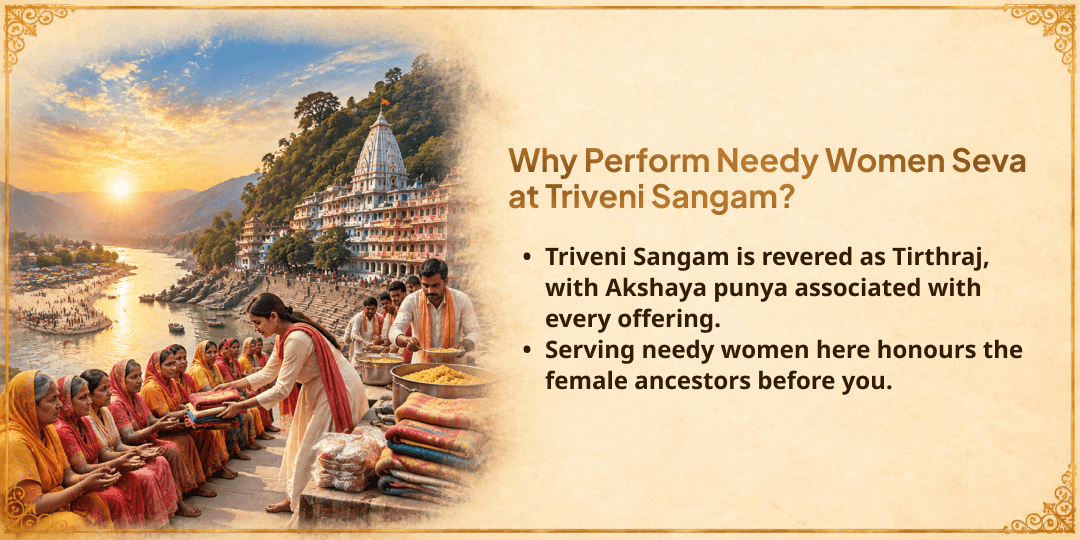 Pitru Paksha Tritiya Mangala Gauri Shaktipeeth Chadhava & Triveni Sangam Needy Women Seva