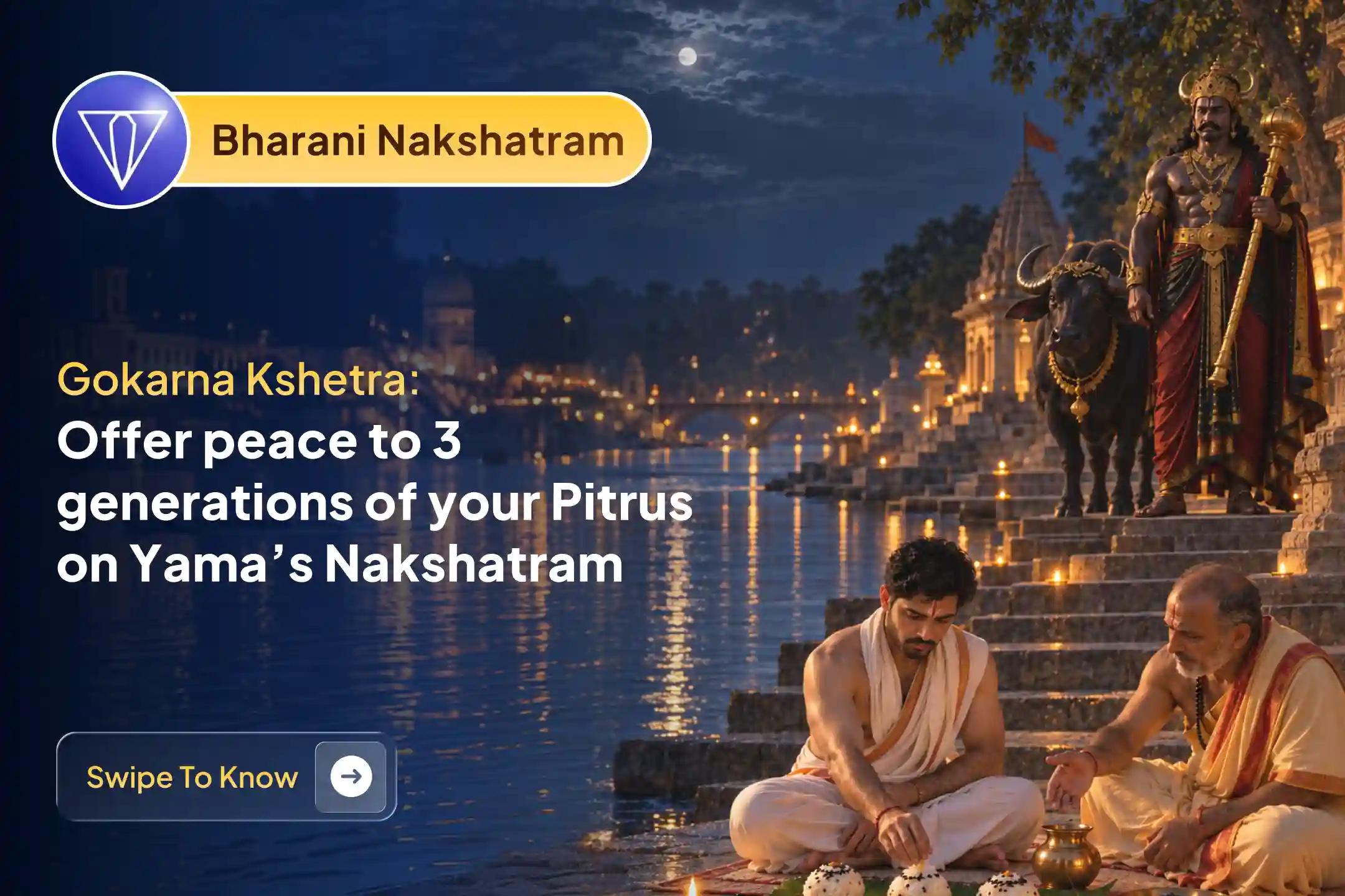 Participate in Maha Bharani Pitru Paksham Dakshina Kashi Gokarna Special  Narayana Bali, Tripindi Shradh, and Tila Homa to bring peace to departed souls and relief from family disputes.