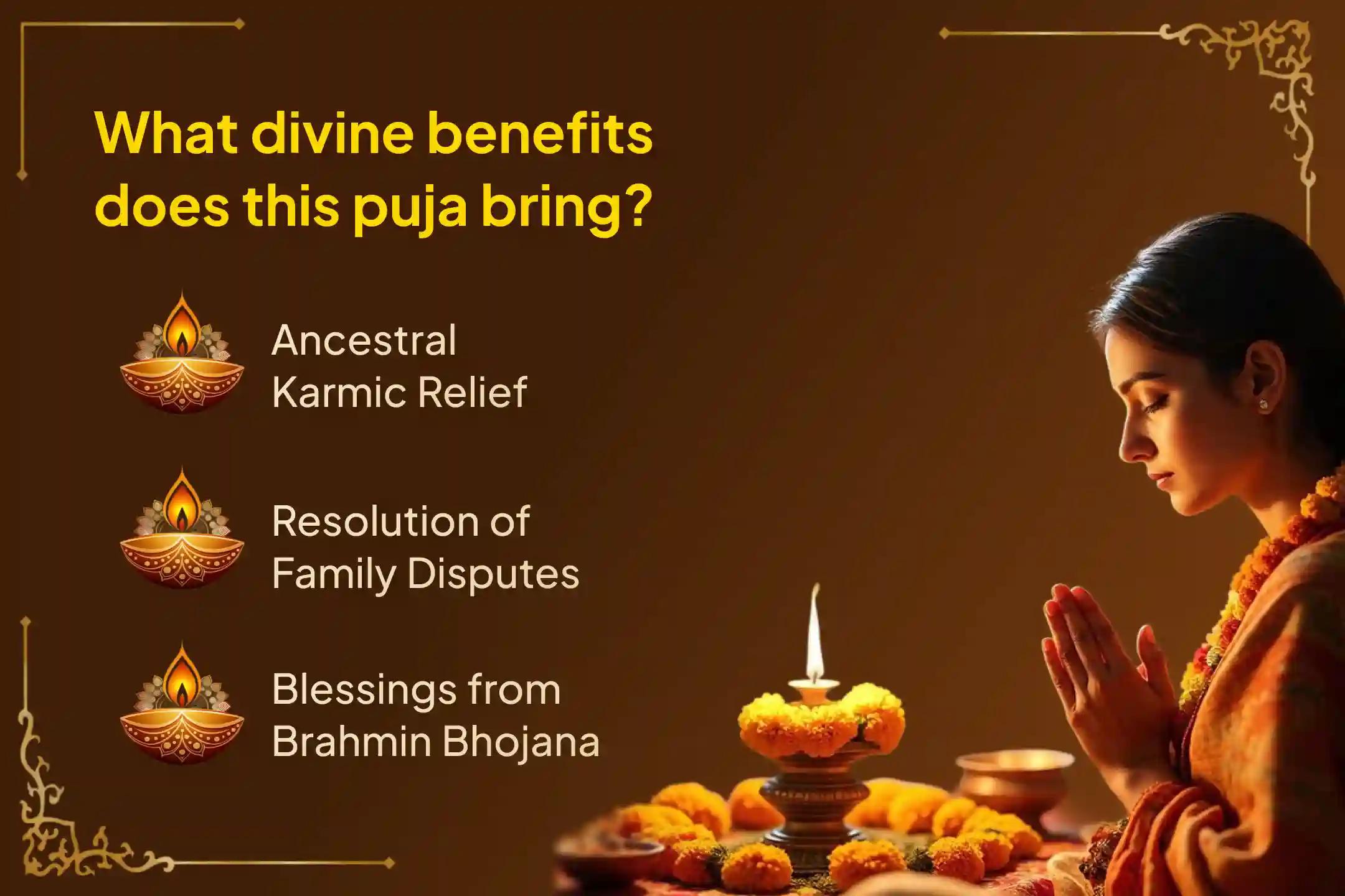 Participate in the Bharani Nakshatram 'Kashi Sarva Pitru Shanti Puja and 21 Brahmin Bhojana Daana Seva' to obtain ancestral karmic relief, resolve family disputes, and liberate departed souls.