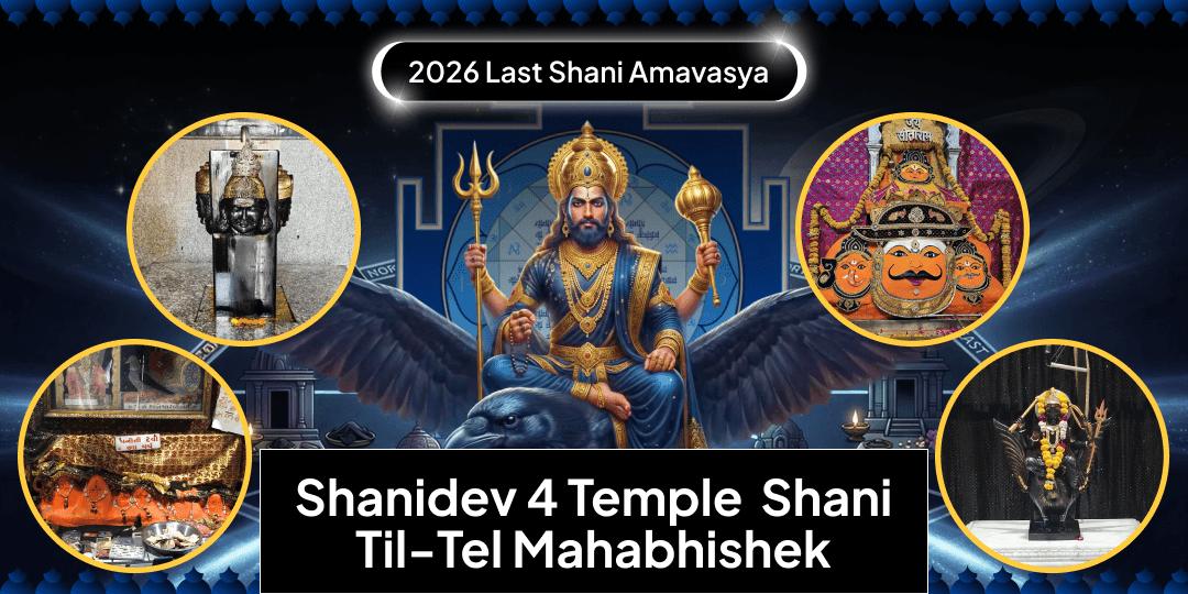 Honour Shani Dev on the Last Shani Amavasya of 2026 with Til Tel Mahabhishek at 4 sacred and world famous Shani Temples in just 1 click!