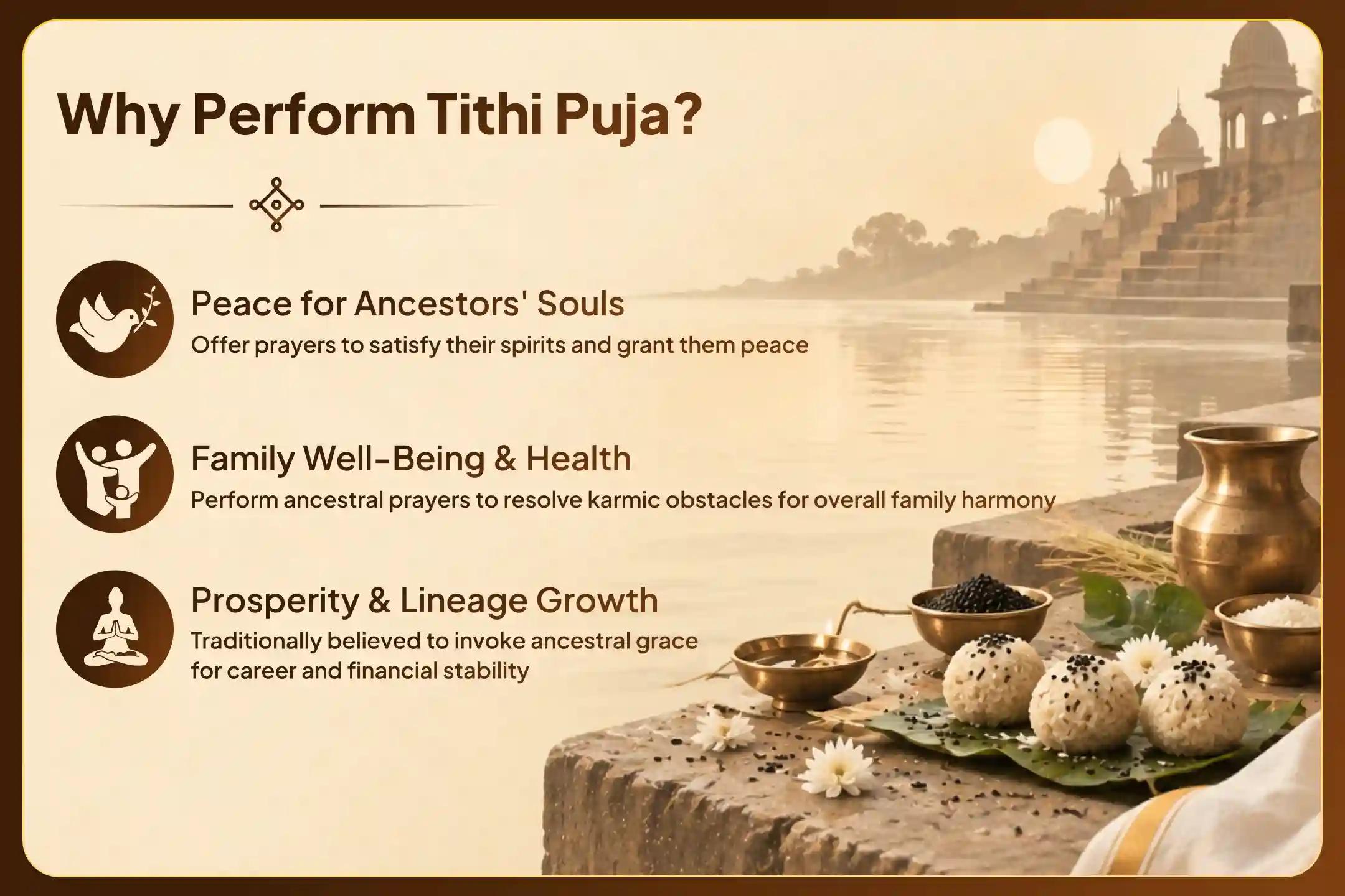 Participate in the Chavithi Punya Tithi Pitru Shradh Puja and Til Tarpan to bring peace to your ancestors' souls and bring good health, harmony, and prosperity to your family