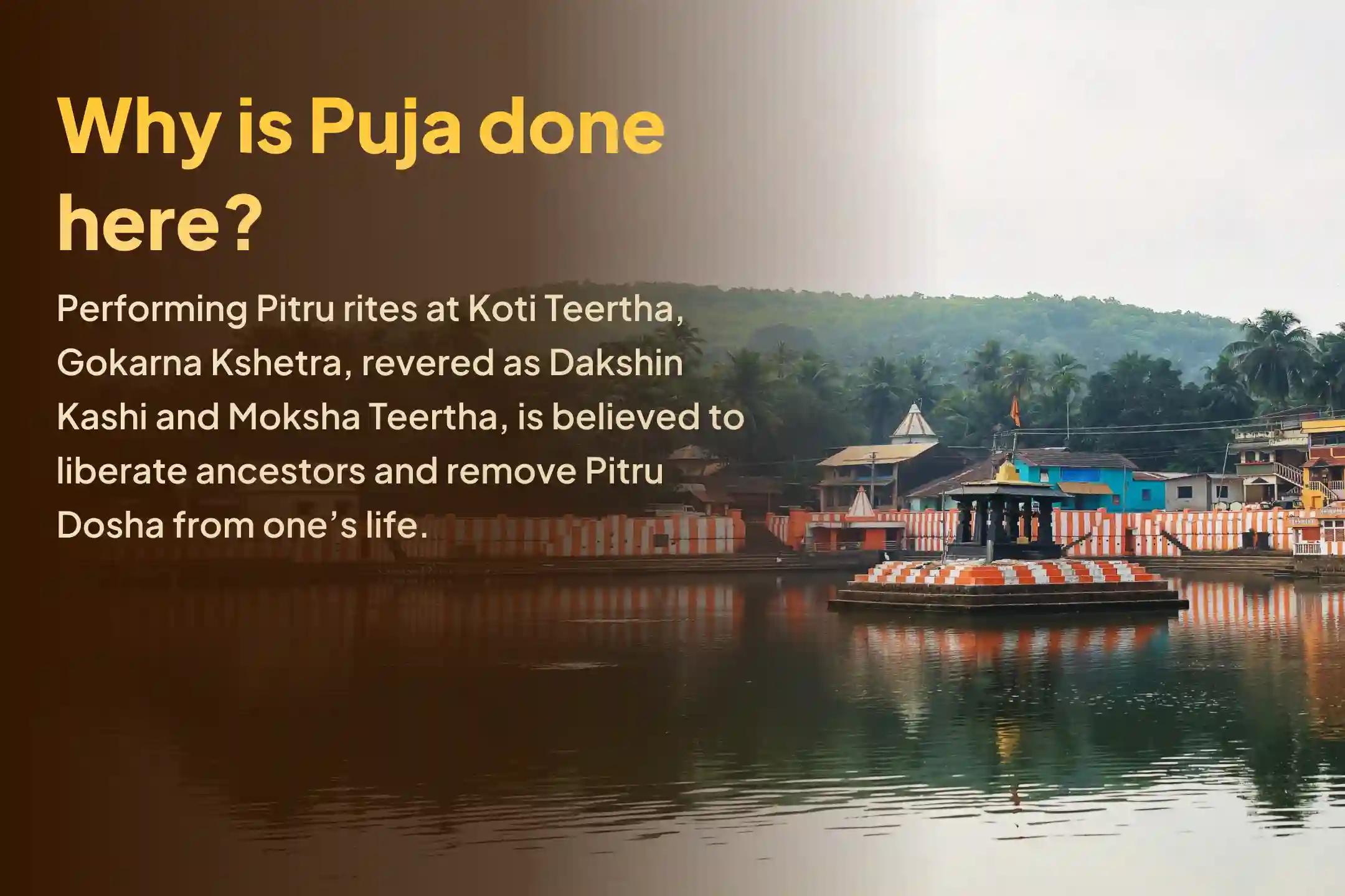 Participate in the 'Gokarna 15 Tithis Narayana Bali Pitru Dosha Shanti Puja and Til Tarpan' at Gokarna Kshetra throughout Pitru Paksha to liberate departed ancestors, eliminate Pitru Dosha, and receive divine blessings for seven generations.