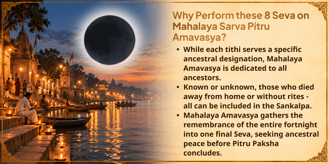 Mahalaya Sarva Pitru Amavasya Pitru Sadgati 8 Teerth 8 Maha Sevas