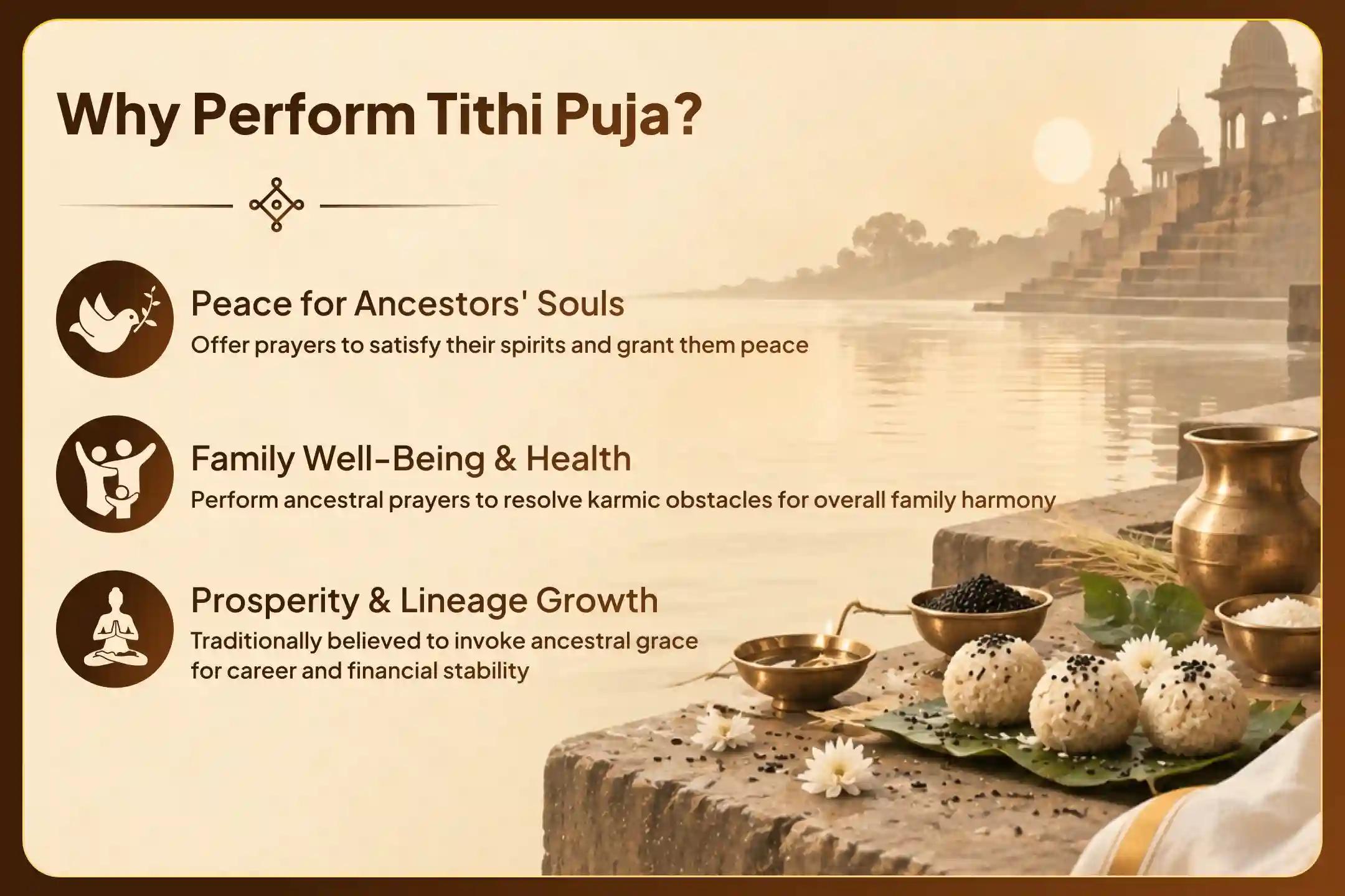 Participate in the Chaturdashi Punya Tithi Pitru Shradh Puja and Til Tarpan to bring peace to your ancestors' souls and bring good health, harmony, and prosperity to your family.
