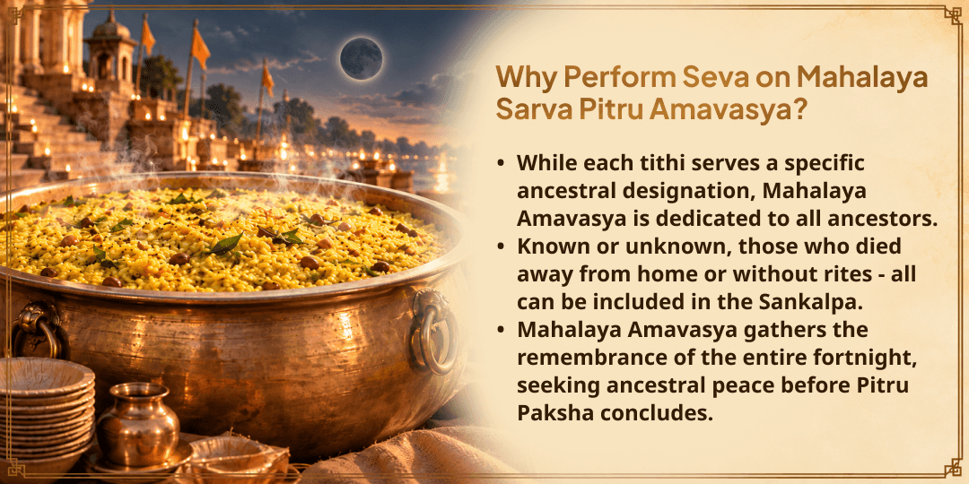 Mahalaya Pitru Amavasya Pitru Santushti 4 Teerth 101KG Khichdi Needy Seva