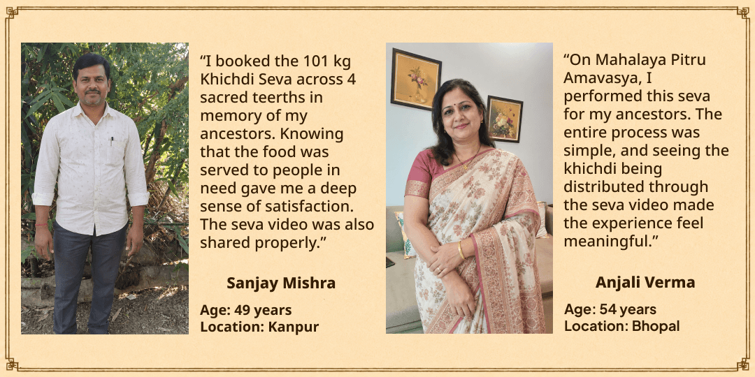 Mahalaya Pitru Amavasya Pitru Santushti 4 Teerth 101KG Khichdi Needy Seva