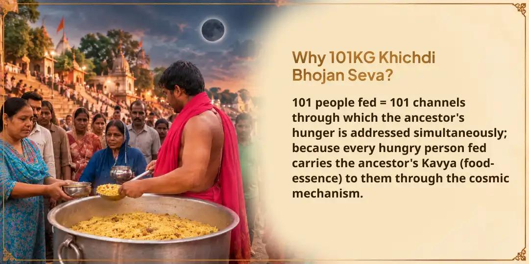 Mahalaya Pitru Amavasya Pitru Santushti 4 Teerth 101KG Khichdi Needy Seva