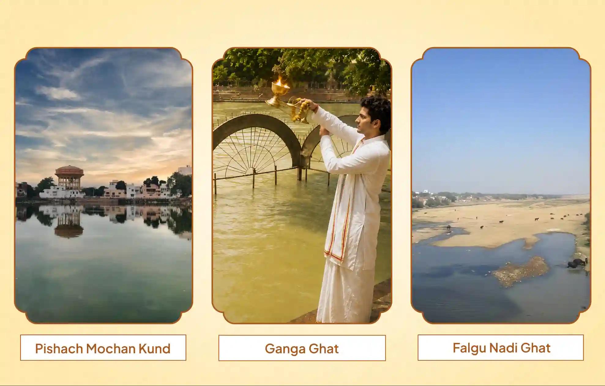 Falgu River Ghat, Pishach Mochan Kund, Ganga Ghat,Gaya, Kashi, Haridwar