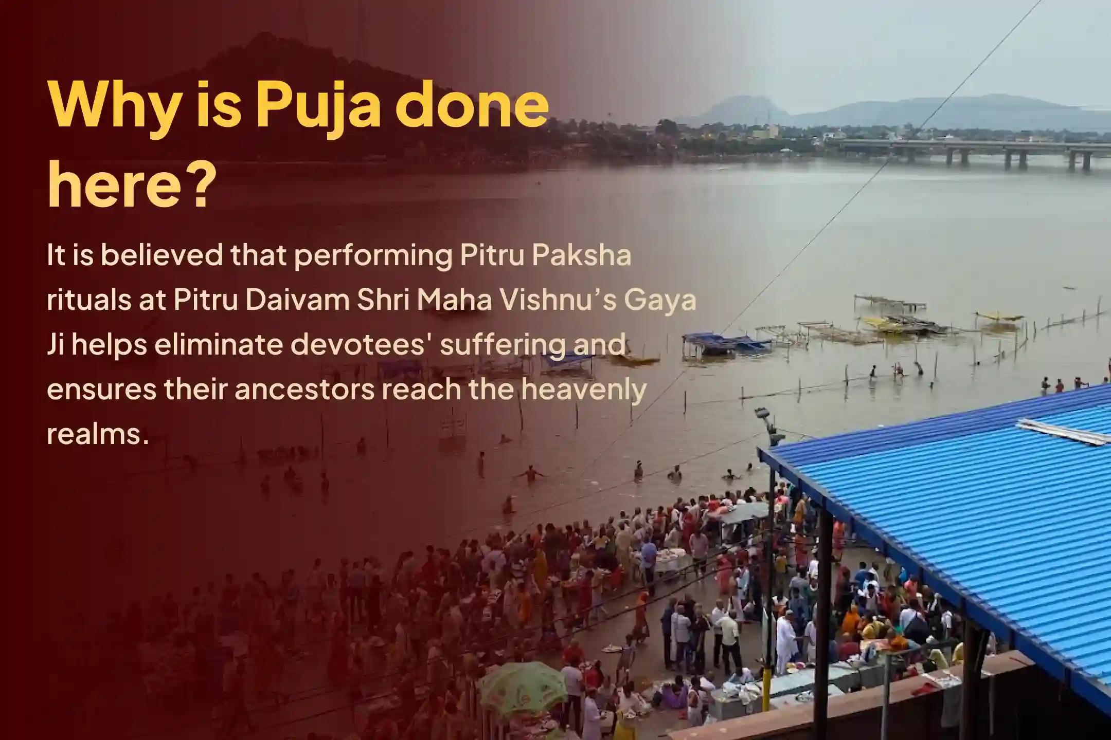 Participate in the 'Gaya Ji Pinda Daan and Sarva Pitru Shanti Puja' at Falgu Nadi Ghat in Gaya on Mahalaya Amavasya to grant Moksha to departed ancestors and invite divine blessings for 21 generations.