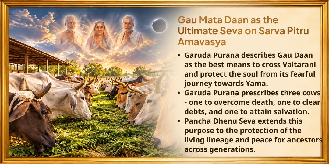 Mahalaya Amavasya Gau Mata Daan (Pancha Dhenu Seva) for Complete Pitru Moksha