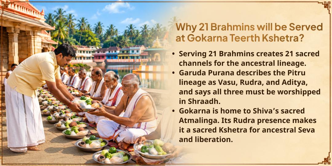 Pitru Paksha Ashtami Shraadh Gokarna Swayampaka Seva to 21 Brahmins 