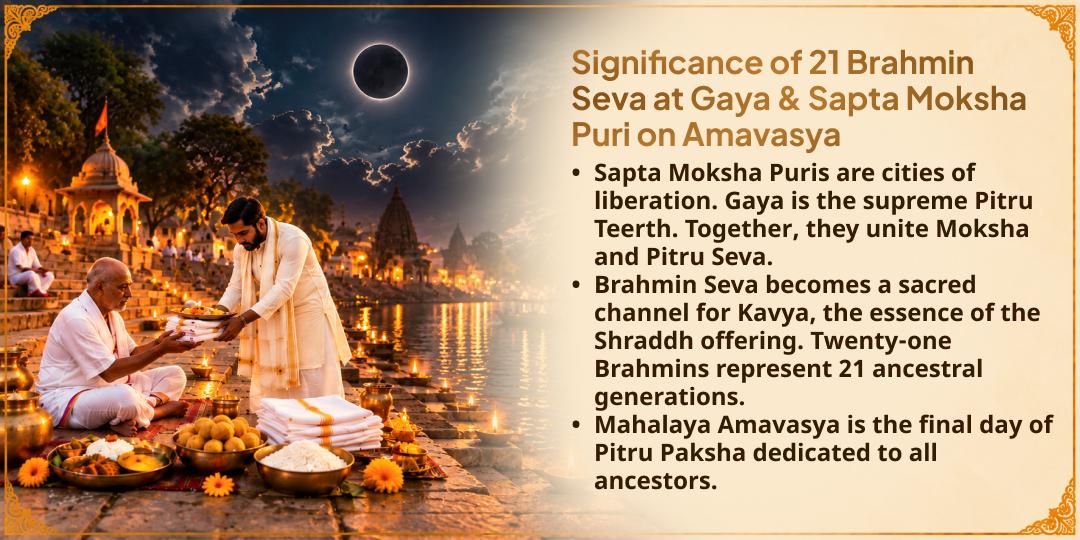 Mahalaya Sarva Pitru Amavasya Gaya & Sapta Moksha Puri 21 Brahmins Seva