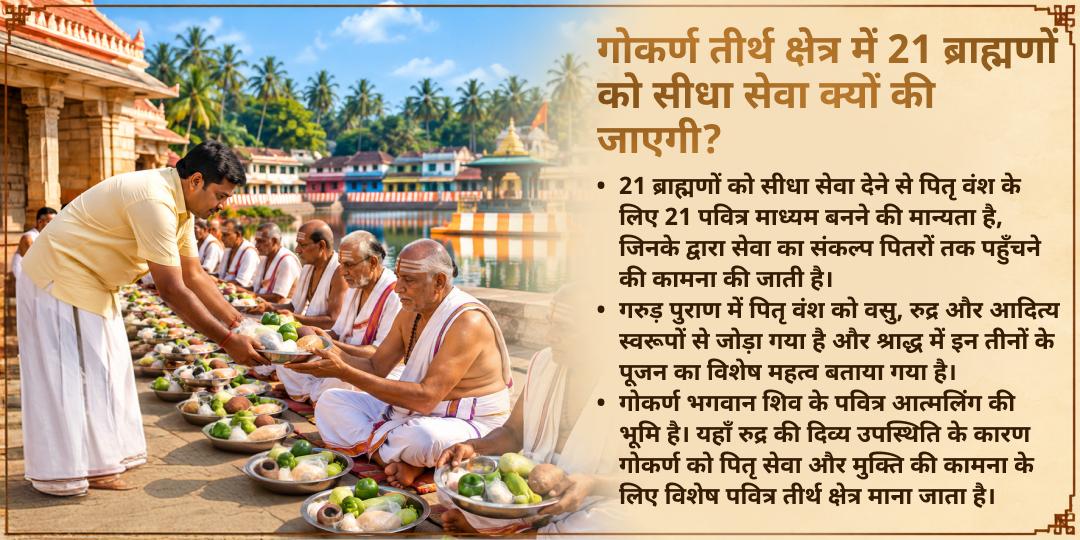 पितृ पक्ष अष्टमी श्राद्ध गोकर्ण 21 ब्राह्मण सीधा सेवा