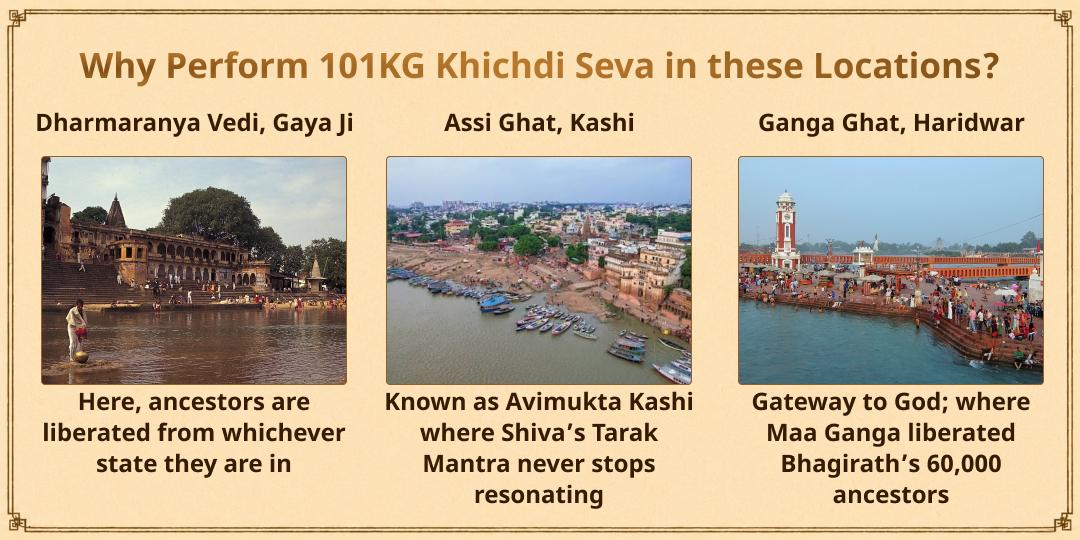 Pitru Paksha Ekadashi 3 Moksha Teerth 101KG Khichdi Needy Bhojan Seva 