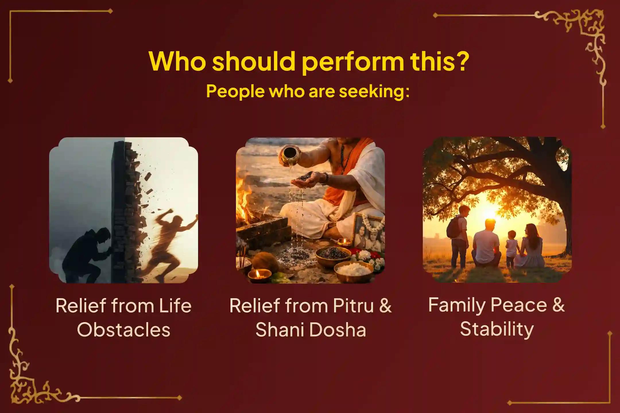 ಪೂರ್ವಿಕರ ಕರ್ಮಗಳನ್ನು ಹೋಗಲಾಡಿಸಲು, ಶನಿ ದೋಷದಿಂದ ಮುಕ್ತಿ ಪಡೆಯಲು ಮತ್ತು ಜೀವನದಲ್ಲಿ ನಿರಂತರವಾಗಿ ಎದುರಾಗುವ ಆತಂಕಗಳು ಹಾಗೂ ಆರ್ಥಿಕ ಒತ್ತಡದಿಂದ ಹೊರಬರಲು ಅತಿ ಅಪರೂಪದ ಮಹಾಲಯ ಮತ್ತು ಶನಿ ಅಮಾವಾಸ್ಯೆ ಪಿತೃ ಮತ್ತು ಶನಿ ದೋಷ ಪರಿಹಾರ ಪೂಜೆಯಲ್ಲಿ ಪಾಲ್ಗೊಳ್ಳಿ