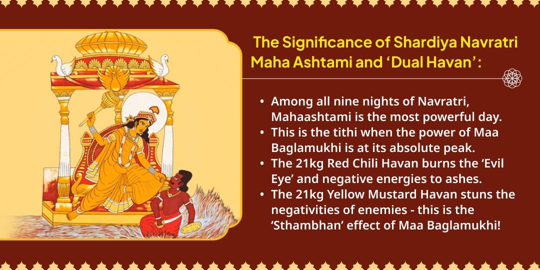 Maha Navratri Maha Ashtami 21 kg Lal Mirchi-21 kg Yellow Mustard Havan for Evil Eye & Enemy Victory