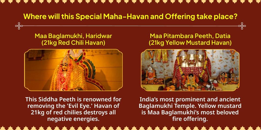 Maha Navratri Maha Ashtami 21 kg Lal Mirchi-21 kg Yellow Mustard Havan for Evil Eye & Enemy Victory