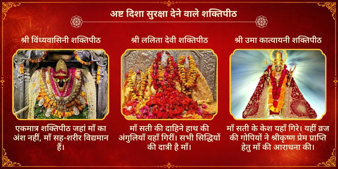 महानवरात्रि दुर्गाष्टमी 8 दिशा रक्षा 8 शक्तिपीठ कुमकुम-चुनरी महार्पण